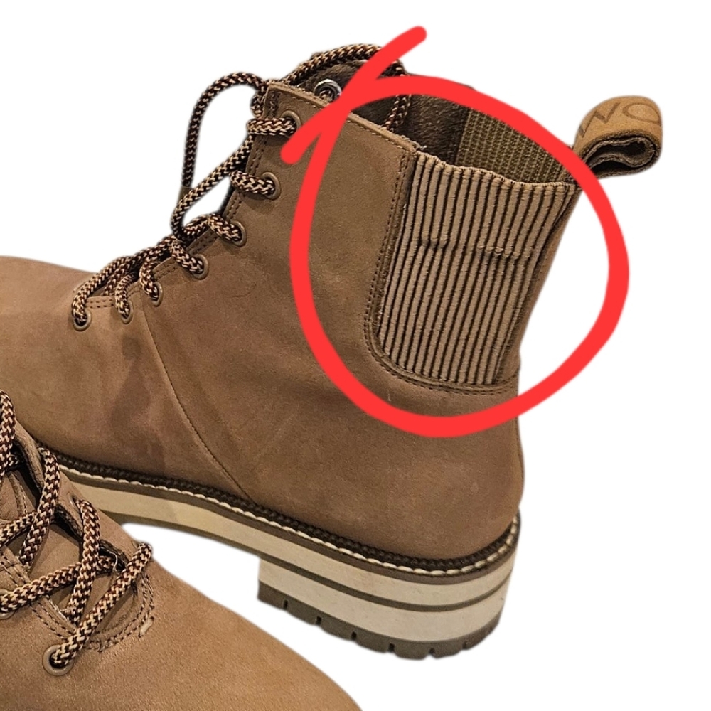 TOMS Frankie Boot Lace-up Sz.7.5 Tan Leather - Picture 16 of 16
